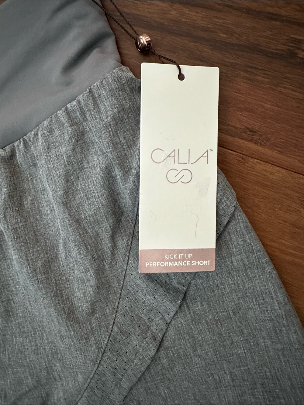 CALIA by Carrie Underwood Kick it Up Gray Athletic Shorts with Wide Waistband - Picture 2 of 5